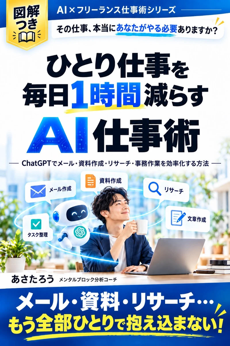 ひとり仕事を毎日1時間減らすAI仕事術 書籍表紙